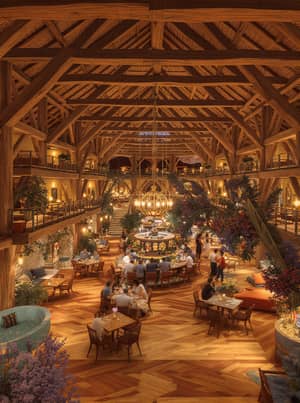 Rustic Restaurant Design with Lodging and Dance Floor