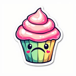 Whimsical Cupcake Sticker Design for Sugar Awareness