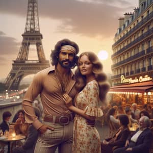 Romantic Couple in Paris 1975 - A Love Story