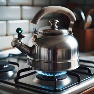 Classic Stainless Steel Kettle on Propane Stove | Kitchen Boiler