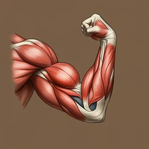 Anatomical Illustration of Muscular Arm: Triceps & Biceps