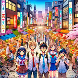 Vibrant Anime Cityscape Art - Shop Now