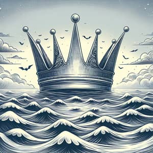 Crown Floating on the Sea - Artwork Depiction