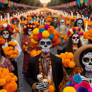 Vibrant Day of the Dead Celebration Parade