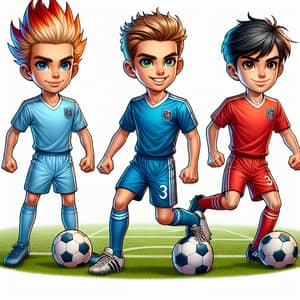 Inazuma Eleven: Axel Blaze, Canon Evans, and Jude Sharp