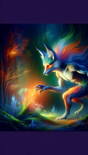 Mythical Fox-Man in a Mystical Forest