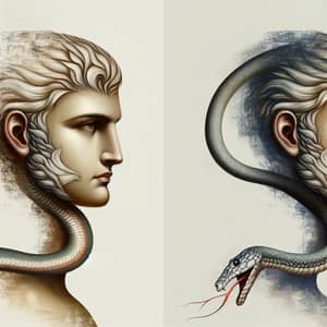 Unique Mythological Creature: Military Man with Snake Body