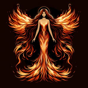 Majestic Fire Angel: Dominance & Grace