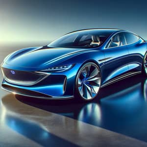 Sleek, Modern Royal Blue Car | High-Speed Aerodynamic Design