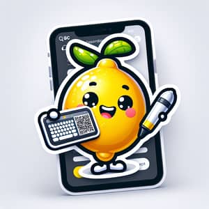 Cheerful Cartoon Lemon Character Sticker Design