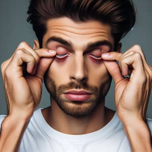 Unique Eyelid Flipping by Handsome Man