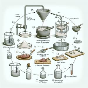 Liver Tissue Extraction Procedure: Weighing, Grinding, and Filtration