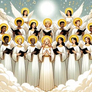 Angelic Choir in Celestial Setting | Diverse Angels Harmony