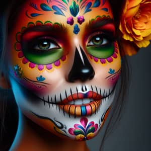 Vibrant Day of the Dead Makeup Portrait