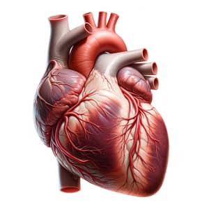 Bovine Heart Anatomy: Detailed Depiction of Atria, Ventricles & Blood Vessels