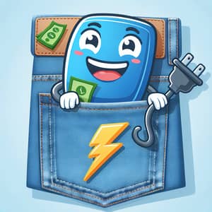 Evie - The Cheerful Cartoon Pocket Character Highlighting EV Savings