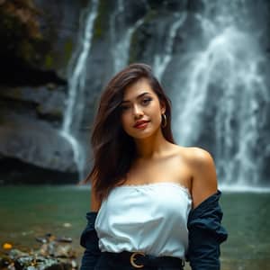 Gorgeous R&B Style Girl at a Waterfall