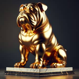 Luxurious Bulldog Gold Statue - Exquisite Craftsmanship