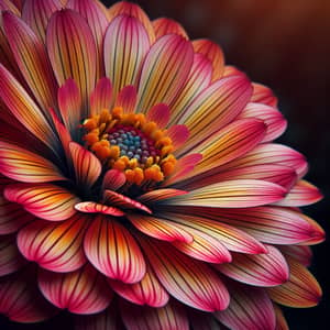 Vibrant Close-Up of Colorful Flower Petal Texture and Stamens