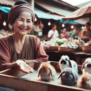 Traditional South Asian Woman at Rabbit Market | Ms. Nam