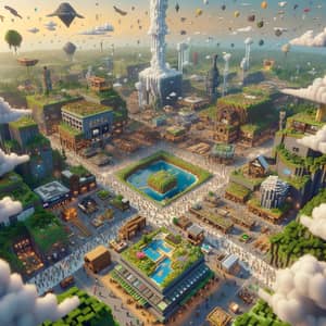 Dynamic Minecraft Server Landscape with Active Users' Creations