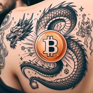 Dragon Ball Tattoo Design with Hidden Bitcoin Symbol