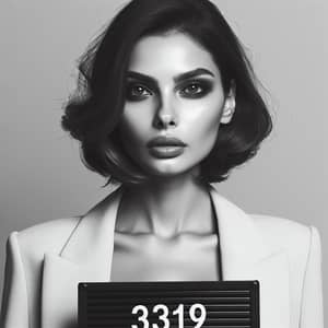 Sophisticated Stylish Woman Fashion Mugshot Image