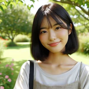 20-Year-Old Asian Female Enjoying Nature in a Park