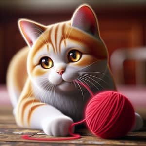 Un Gato: Curious Cat Playing with Yarn