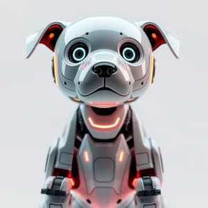 Sleek Robotic Dog with Neon Glowing Eyes