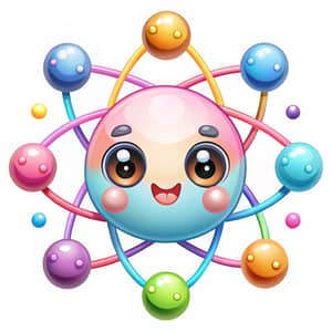 Cute Kawaii Molecule Character Design