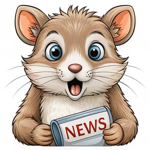 Cute Animal Breaking News Illustration