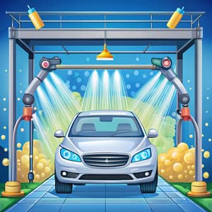 Cartoon Carwash Fun: Touchless Car Wash Experience