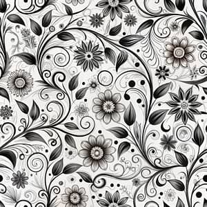 Elegant Black & White Floral Pattern Design