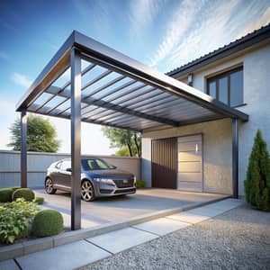 Modern Steel Carport Design with Polycarbonate Roof