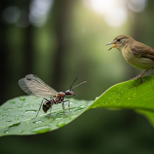 Ant's Dream: Flying Away to Share a Plan with the Bird