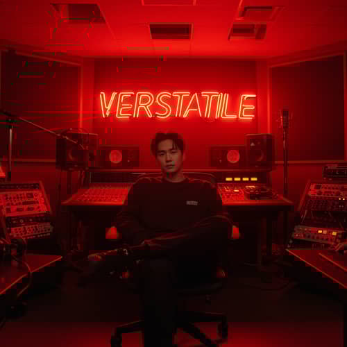 Versátil: Neon Red Recording Studio Vibes