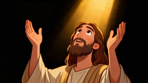 Old Testament Cartoon Character Looking Up Old Testament Cartoon Character Looking Up