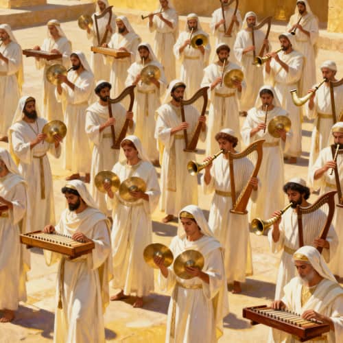 120 Israel Priests in White Linen Making Music 120 Israel Priests in White Linen Making Music
