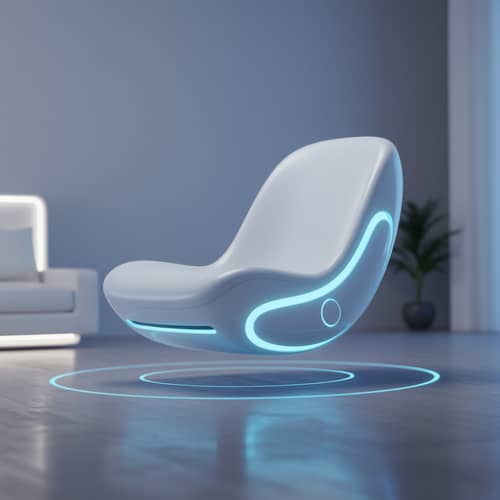 Sleek Sci-Fi Chair with Blue Tints