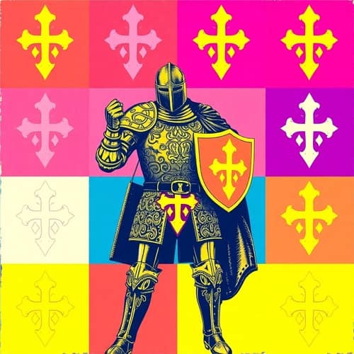 Andy Warhol's Medieval Knight Art Grid