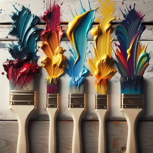 Vibrant Paint Brushes Creating Artistic Trails