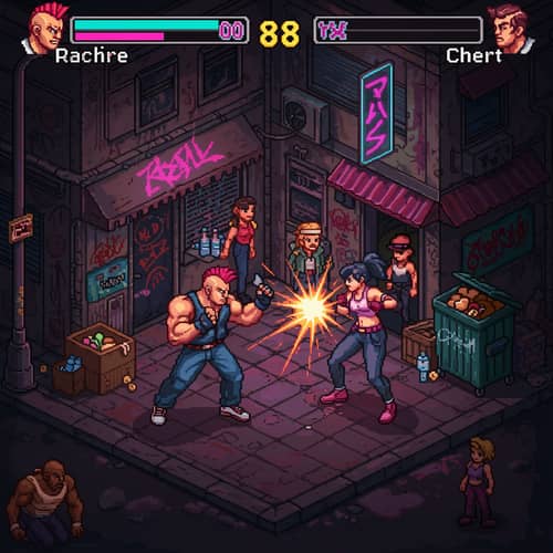 2D Isometric Pixel Art Street Fighting Game