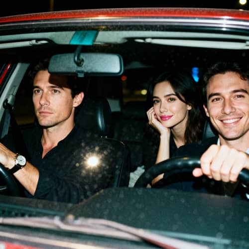 Intimate Nighttime Car Moments Captured Intimate Nighttime Car Moments Captured