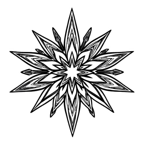 Black and White Christmas Star Coloring Art