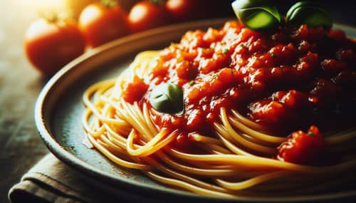 Delicious Spaghetti with Rich Tomato Sauce | Food Photography