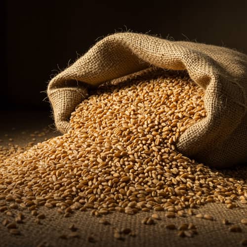 Open Burlap Sack of Wheat - Fresh and Natural