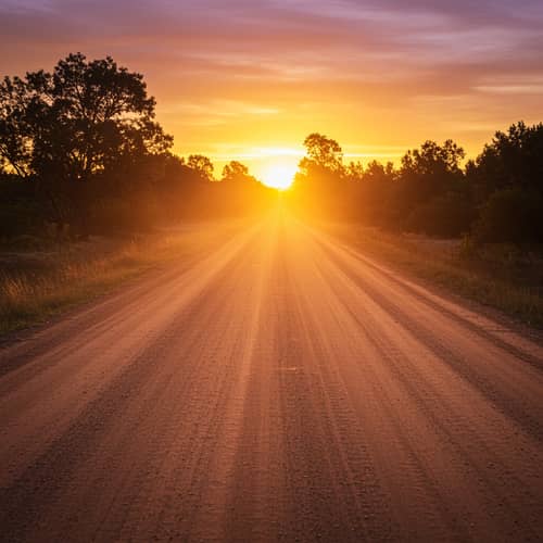Scenic Wide Dirt Road Across the Horizon