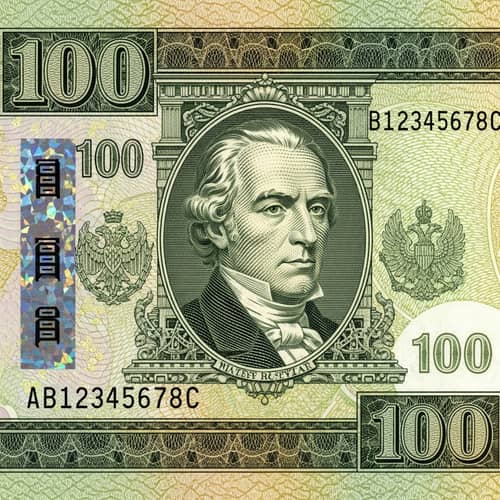 Intricate Banknote Design Featuring Public Figure Image