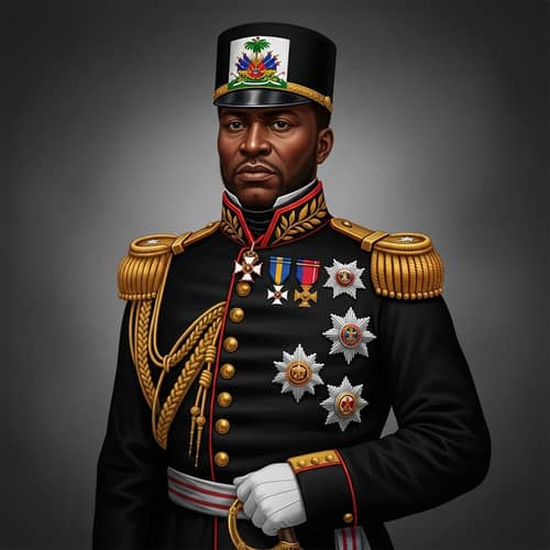Symbol of Haitian Independence: Historical Figure in Black Military Uniform